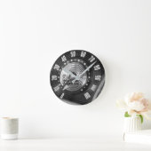 1954 Oldtimer-Geschwindigkeitsmesser in Monochrom Runde Wanduhr (Zuhause)