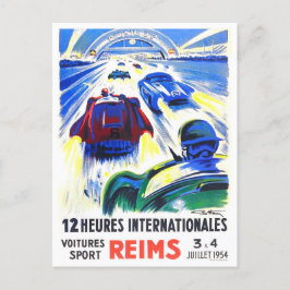 1954 Reims 12 Stunden Vintager Rennsport Postkarte