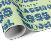 1955 60. Geburtstag CLASSIC MODEL Green J60 Geschenkpapier (Rolleneckpunkt)