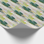 1955 Auto auf einem Fahrplan Geschenkpapier (Ecke)