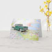 1955 Auto auf einem Fahrplan Karte (Gelbe Blume)