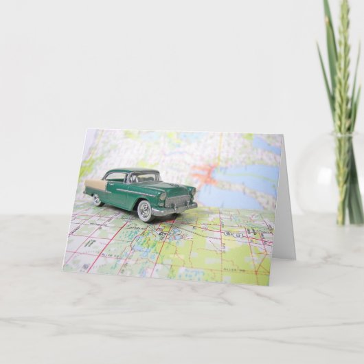 1955 Auto auf einem Fahrplan Karte (Vorderseite)