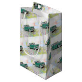 1955 Auto auf einem Fahrplan Kleine Geschenktüte (Vorderseite Schrägansicht)