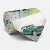 1955 Auto auf einem Fahrplan Krawatte (Gerollt)