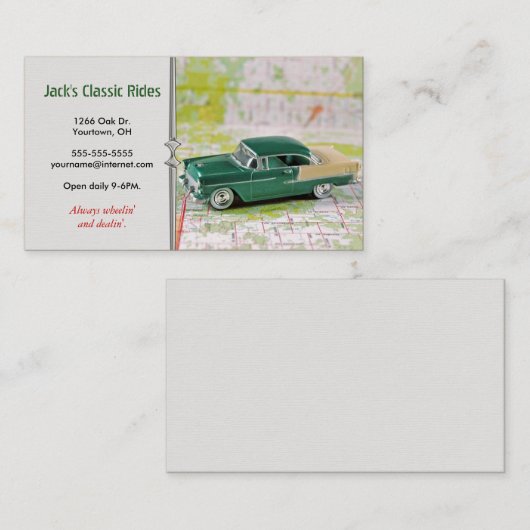 1955 Auto auf einem Fahrplan Visitenkarte (Vorne/Hinten)