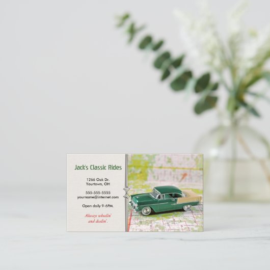 1955 Auto auf einem Fahrplan Visitenkarte (Stehend Vorderseite)