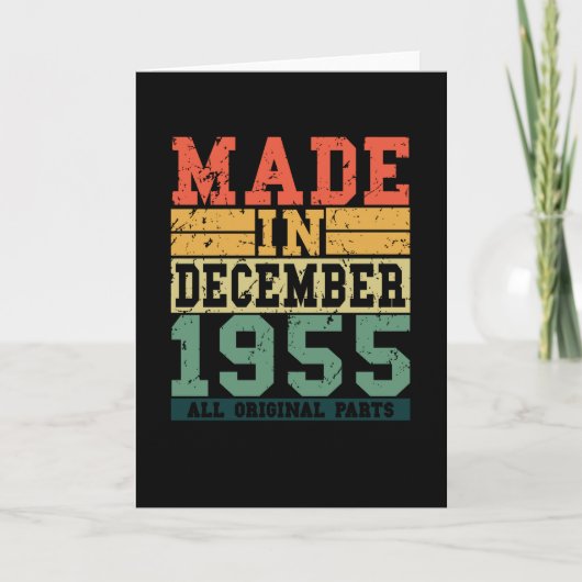 1955 Birthday December Vintage Saying Karte (Vorderseite)