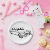 1955 Chevrolet Bel Air Antique Car Illustration Pappteller (Party)