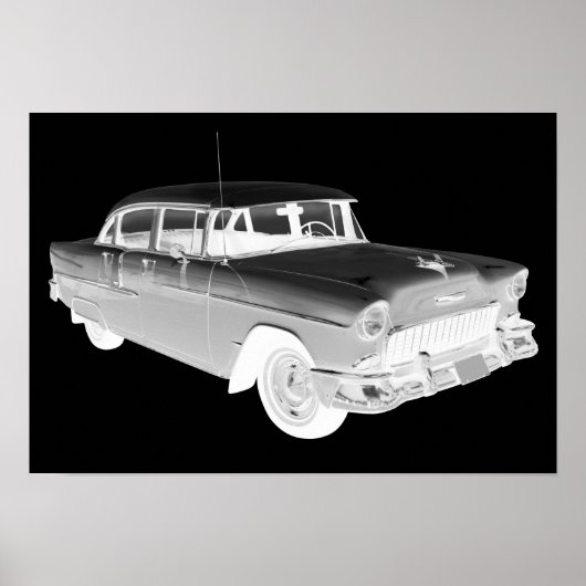 1955 Chevrolet Bel Air Classic Car Art Poster (Vorne)
