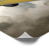 1955 Chevrolet Bel Air mit amerikanischer Flagge Poster (Ecke)