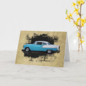 1955 Chevy Bel Air- Classic Cars- Card Karte (Gelbe Blume)