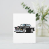 1955 Chevy Belair Black-White Car Postkarte (Stehend Vorderseite)