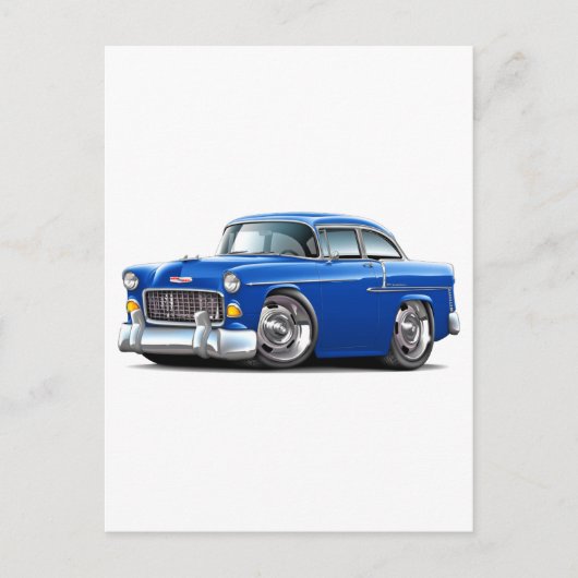 1955 Chevy Belair Blue Car Postkarte (Vorderseite)