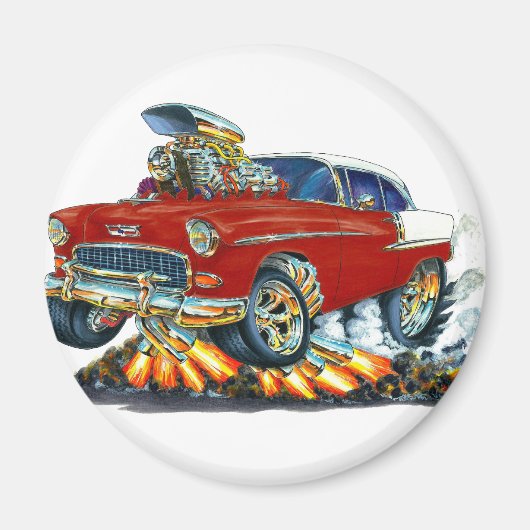 1955 Chevy Belair Maroon Car Magnet (Vorne)