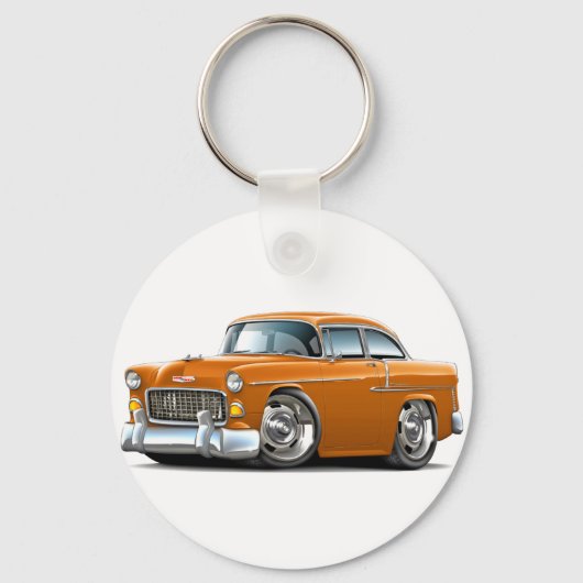1955 Chevy Belair Orange Car Schlüsselanhänger (Vorderseite)