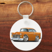 1955 Chevy Belair Orange Car Schlüsselanhänger (Vorderseite)