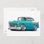 1955 Chevy Belair Türkis-Weiß Auto Postkarte (Vorne/Hinten)