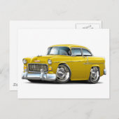1955 Chevy Belair Yellow Car Postkarte (Vorne/Hinten)