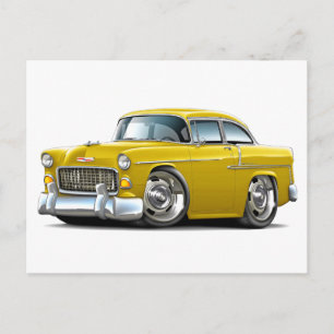 1955 Chevy Belair Yellow Car Postkarte