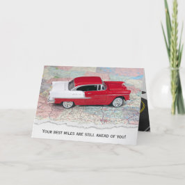 1955 Chevy Car auf dem Fahrplan für das Ruhestand Karte