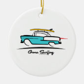 1955 Chevy Hardtop Coupe Gone Surfing Keramik Ornament (Vorne)