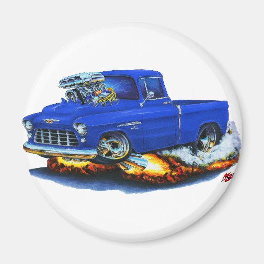 1955 Chevy Lieferwagen Blue Truck Magnet (Vorne)