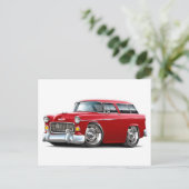 1955 Chevy Nomad Red Car Postkarte (Stehend Vorderseite)