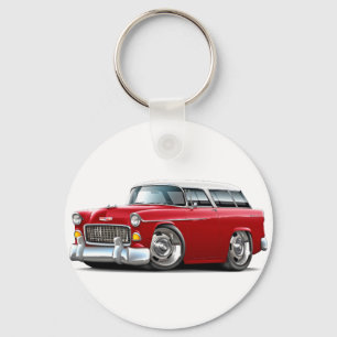 1955 Chevy Nomad Red-White Car Schlüsselanhänger