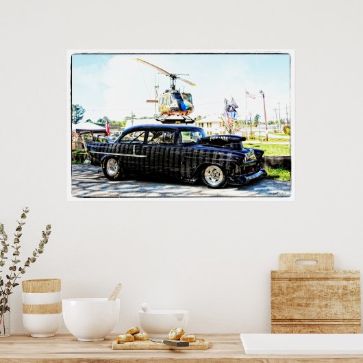 1955 Chevy POW-MIA Rennwagen Poster (Küche)