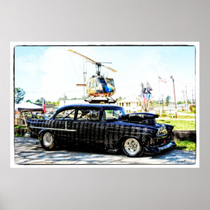 1955 Chevy POW-MIA Rennwagen Poster