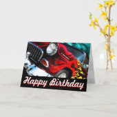 1955 Chevy V6 Frisierte Auto Karte (Gelbe Blume)