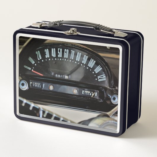 1955 Classic Car Speedometer Metall Brotdose (Vorderseite)