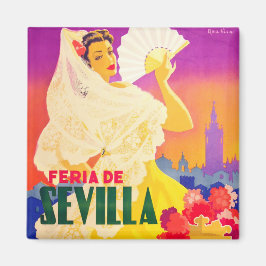 1955 Feria de Sevilla Spanien Vintage Reise Magnet
