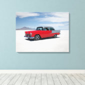 1955 frisierte Auto, Straße, "tri five" "belair Leinwanddruck (Insitu (Holzboden))