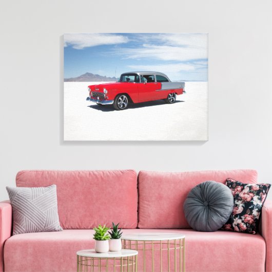 1955 frisierte Auto, Straße, "tri five" "belair Leinwanddruck (Insitu (Wohnzimmer))