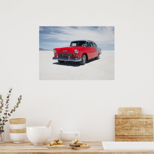 1955 frisierte Auto, Straßenstange, "tri five" bel Poster (Küche)