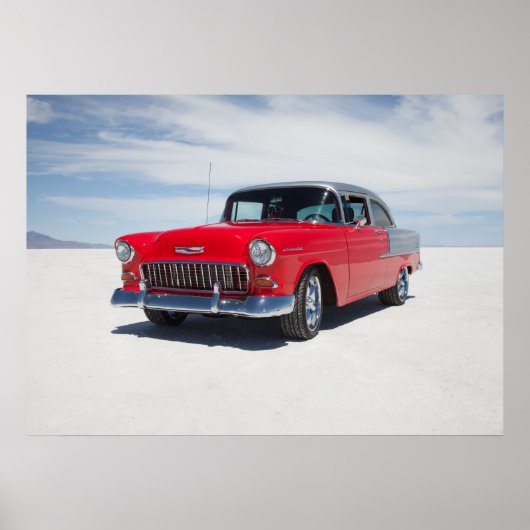 1955 frisierte Auto, Straßenstange, "tri five" bel Poster (Vorne)