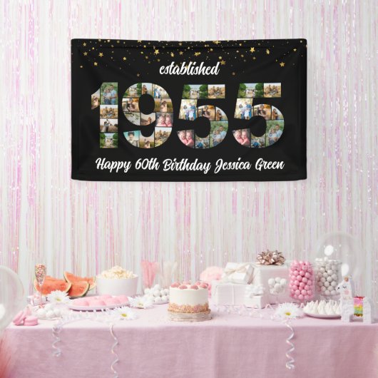 1955 gegründetes Foto Collage Party Banner (Party)