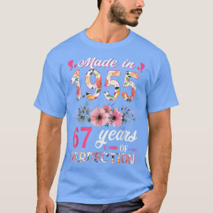 1955 Hergestellt Blumen 67 Jahre alt 67. Geburtsta T-Shirt