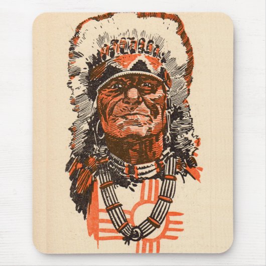 1955 indischer Chef aus Billy the Kid (UK) Comic Mousepad (Vorne)