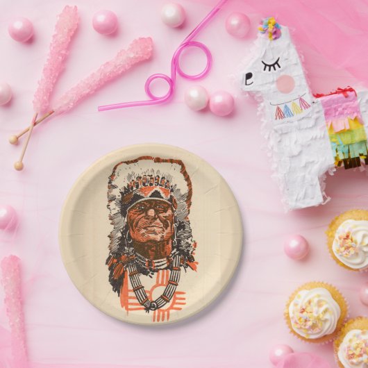 1955 indischer Chef aus Billy the Kid (UK) Comic Pappteller (Party)