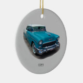 1955 Oldtimerdekor blau-weiß Keramik Ornament (Rechts)