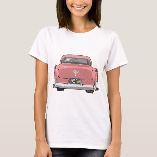 1955 rosa Cadillac T-Shirt (Vorderseite)