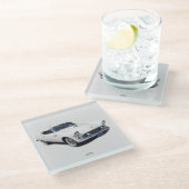 1955 Untersetzer aus weißem Glas (Schrägansicht)