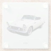 1955 Untersetzer aus weißem Glas (Rückseite)