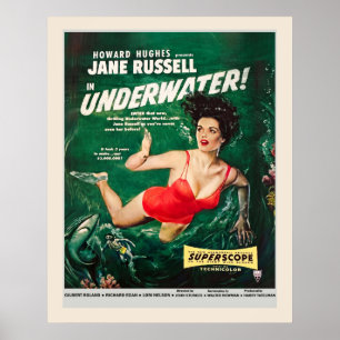 1955 Unterwasser-Filmplakat Poster