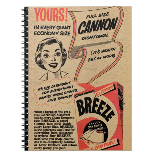 1955 Vintage-Waschpulver-Werbung Notizblock (Vorderseite)