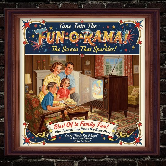 1955 Vintages Fernsehwerbung-Poster Poster