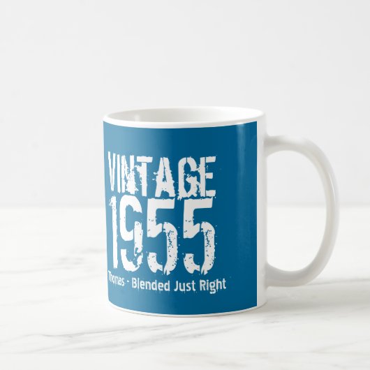 1955 Vintages Jahr oder irgendein Geburtstag Blue  Kaffeetasse (Rechts)