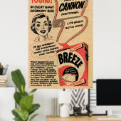 1955 Vintages Waschpulver Advert geätzte Canva Poster (Heimbüro)